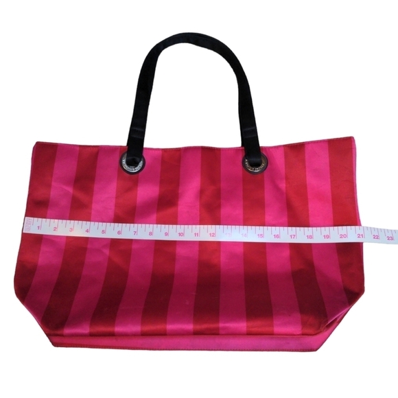 Victoria's Secret Sparkle XL Classic Stripe Satin Travel Bag Tote - Picture 3 of 10